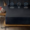 Komfortec Spannbettlaken Boxspringbett bis 15cm - 30cm Matratzenhöhe, Mikrofaser, Gummizug: Rundum, (1 Stück), 160x200 cm, Schwarz Bild 2