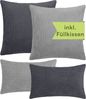 Selfitex Dekokissen 4er Set Cord Kissen inkl. Füllkissen, 2x 50x50 & 2x 30x50, robuster Bezug mit satten Farben, weiches Füllkissen Bild 2