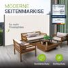 Juskys Seitenmarkise Dubai 500 x 160 cm ausziehbar blickdicht, Sichtschutz für Balkon & Terrasse, Seitenrollo mit Wandhalterung – beige Bild 2