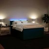 vidaXL Boxspringbett mit Matratze Blau 160x200 cm Samt 3290098 Bild 5
