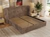 Polsterbett Bett mit Holzlattenrost Schlafzimmer Bett Doppelbett gepolstertes Kopfteil - EMORA CLASSIC - 200x200 cm - Braun Cord Bild 3