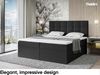 MEBLINI Boxspringbett NILS 200x220 cm mit Bettkasten - H4/Schwarz Webstoff Polsterbett - Doppelbett mit Topper & Bonellfederkern-Matratze Bild 2