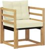 vidaXL Outdoor-Sofa Massives Akazienholz und Textilene Weiß 3439028 Bild 2