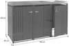 3er-Mülltonnenverkleidung HWC-O67, Mülltonnenbox mit Pflanzkasten, Metall 125x196x84cm 75kg ~ anthrazit Edelstahl Bild 3