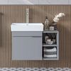 Roomart LYCIA-72 Badmöbel Set– 2-teiliges Badezimmermöbel Set - Waschbecken mit Unterschrank - H 54 x B 38.6 x T 72 cm • Grau Bild 2