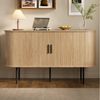 OKWISH Sideboard aus MDF (Kommode, Anrichte, Buffetschrank, 1 St, Aluminiumgriffen, Eisenbeinen), mit Rolljalousie-Türen Bild 3