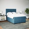 vidaXL Boxspringbett mit Matratze Blau 140x190 cm Samt 3290904 Bild 3