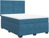 vidaXL Boxspringbett mit Matratze Blau 140x190 cm Samt 3290904 Bild 2