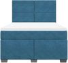 vidaXL Boxspringbett mit Matratze Blau 140x190 cm Samt 3290904 Bild 4