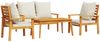 vidaXL 4-tlg. Garten-Lounge-Set mit Kissen Massivholz Akazie 3211795 Bild 2
