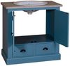 Massivholz Waschtisch mit Unterschrank Blau Bild 2