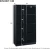 Merax 160cm Glasvitrine*2 mit APP LED-Beleuchtung, doppeltürige Vitrine mit beweglichen Einlegeböden, Hochschrank, Schwarz Bild 4