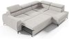 Ecksofa Schlafsofa Sofa TORONTO Stoff Element Hellgrau Ottomane Rechts Bild 2