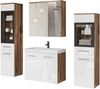 welltime Badmöbel-Set MADRIT II, Schrank mit Waschbecken, 2 Hänger, Spiegelschrank, (Komplett-Set, 5-St), Hängende Badmöbel mit Glaseinsätzen – in vielen Farben erhältlich Bild 2