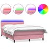 vidaXL Boxspringbett mit Matratze & LED Rosa 160x220 cm Samt 3317036 Bild 2