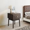 BBWL Nachttisch Set 2 Stück Mid Century mit Schublade Metallgriffen Beistelltisch, Nachttisch Se Modern mit MDF Bild 4