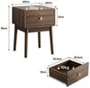 BBWL Nachttisch Set 2 Stück Mid Century mit Schublade Metallgriffen Beistelltisch, Nachttisch Se Modern mit MDF Bild 3