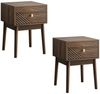 BBWL Nachttisch Set 2 Stück Mid Century mit Schublade Metallgriffen Beistelltisch, Nachttisch Se Modern mit MDF Bild 2