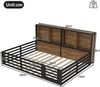 Metallbett 140×200 cm mit Rausfallschutz, Staufächern und LED-Beleuchtung, Schwarz Bild 5