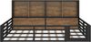 Metallbett 140×200 cm mit Rausfallschutz, Staufächern und LED-Beleuchtung, Schwarz Bild 4