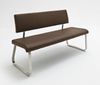 Sitzbank Arco - Leder Braun - Edelstahl - 155cm Bild 3