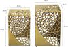 2er Set Beistelltisch Aluminium Gold - Design Couchtisch Set - Metalltisch Wohnzimmertisch modern Alu - Sofatisch quadratisch Metall - Loungetisch Set Satztisch Handmade Bild 4