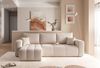 Ecksofa Schlafsofa Sofa LEROS in Stoff Manila Beige Ottomane Links Bild 2