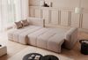 Ecksofa Schlafsofa Sofa LEROS in Stoff Manila Beige Ottomane Links Bild 4