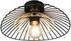 LED Deckenleuchte mit Gitter Lampenschirm Schwarz Gold, Ø 30cm Bild 2