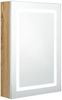 vidaXL LED-Bad-Spiegelschrank Weiß und Eiche-Optik 50 x 13 x 70 cm, Mit Beleuchtung [326493] Bild 2