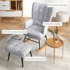 Schaukelstuhl mit Hocker 64 x 89 x 90 cm – gepolsterter Relaxsessel aus Polyester in Hellgrau Bild 5