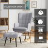 Schaukelstuhl mit Hocker 64 x 89 x 90 cm – gepolsterter Relaxsessel aus Polyester in Hellgrau Bild 4