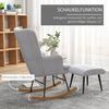 Schaukelstuhl mit Hocker 64 x 89 x 90 cm – gepolsterter Relaxsessel aus Polyester in Hellgrau Bild 2