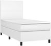vidaXL Boxspringbett mit Matratze Weiß 90x200 cm Kunstleder 3142702 Bild 3