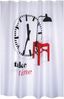 MSV Duschvorhang TAKE YOUR TIME Breite 180 cm, Premium Anti-Schimmel Textil-Duschvorhang, Polyester, 180x200 cm, waschbar, weiß-bunt, Motiv "Take Your Time" Bild 2