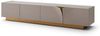 KAWOLA Lowboard EMMA TV-Board Kunstleder grau Fuß Edelstahl messingfarben 42 x 42 x 200 cm Bild 3