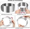 Ophy Tortenring Verstellbarer Tortenring aus Edelstahl (8 cm hoch, Ø 16–31 cm), (1 tlg), mit Skala, Backrahmen für Kuchen & Desserts (rund) Bild 3