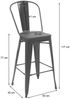 4er-Set Barhocker HWC-A73 inkl. Holz-Sitzfläche, Barstuhl Tresenhocker mit Lehne, Metall Industriedesign ~ schwarz Bild 2