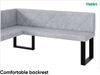 MEBLINI Eckbank für Esszimmer - Küchenbank - Essecke - Sitzecke Küche - ERIC - U-Beine 128x168x87cm Links - Hellgrau Samt Bild 5