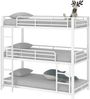 90x200cm Bettgestell Metallbett,Etagenbett,Eisenbett, Dreifach-Etagenbett fr Kinder, Jugendliche und Erwachsene, Wei? Bild 4