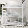 90x200cm Bettgestell Metallbett,Etagenbett,Eisenbett, Dreifach-Etagenbett fr Kinder, Jugendliche und Erwachsene, Wei? Bild 1