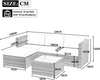 Merax Polyrattan Gartenmöbel Set (2-tlg), Balkonmöbel Set Kleiner Balkon Loungeset, Terassenmöbel Wetterfest mit Sofa, Tisch, Hocker und Kissen, Grau Bild 4