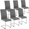tectake Esszimmerstuhl Set Schwingstuhl (6er Set, 6 St), gepolstert mit Kunstlederbezug Bild 4