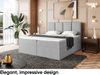 MEBLINI Boxspringbett CRISTIANO 160x220 cm mit Bettkasten - H4/Grau Webstoff Polsterbett - Doppelbett mit Topper & Taschenfederkern-Matratze Bild 3