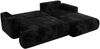 Ecksofa OVO mit schlaffunktion und bettkasten, Wellenfeder, lose Kissen, L-form 271x195 cm - Schwarz Plüsch - rechte Seite Bild 5