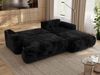 Ecksofa OVO mit schlaffunktion und bettkasten, Wellenfeder, lose Kissen, L-form 271x195 cm - Schwarz Plüsch - rechte Seite Bild 3