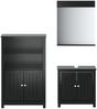 vidaXL 3-tlg. Badmöbel-Set BERG Schwarz Massivholz Kiefer 3206499 Bild 2