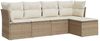 vidaXL 5-tlg. Garten-Sofagarnitur mit Kissen Beige Poly Rattan 3249397 Bild 2