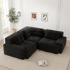 Modulares Ecksofa 69cm×177cm×104cm in Schwarz aus Cordstoff – tiefer Sitzkomfort, rutschfester Standfuß, 3 Pakete Bild 5