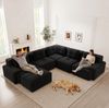 Modulares Ecksofa 69cm×177cm×104cm in Schwarz aus Cordstoff – tiefer Sitzkomfort, rutschfester Standfuß, 3 Pakete Bild 2
